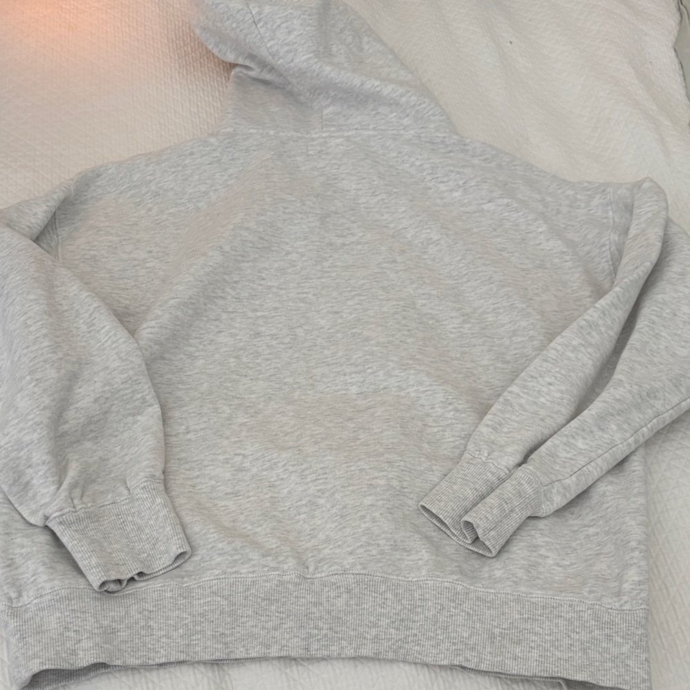 Cute NIA Gray Hoodie Sweater with white draw strings! - Picture 4 of 6